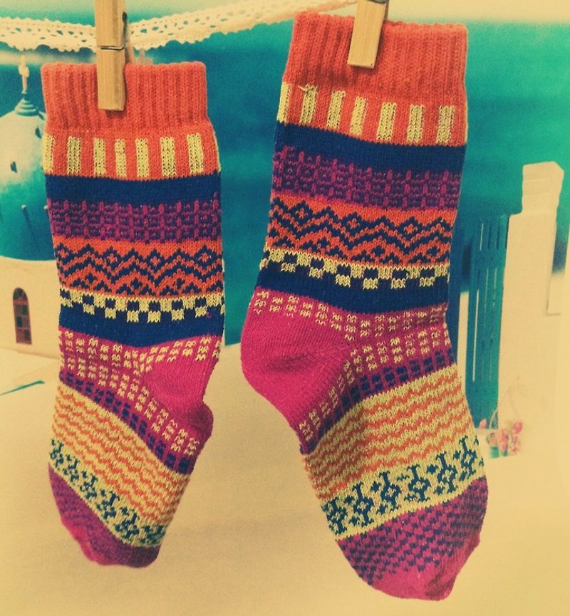 【 曬襪 】波西米亞 民族風 襪子 厚款 禮物 母親節禮物 - ถุงเท้า - วัสดุอื่นๆ หลากหลายสี