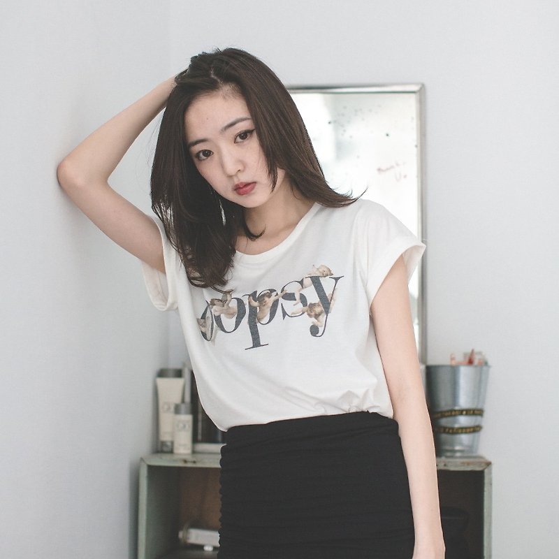 OOPSY - Angles/ 小天使OOPSY T恤 白 - 女 T 恤 - 其他材質 白色