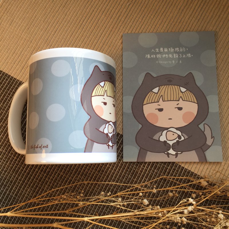 Big wild wolf mug M0009 - แก้วมัค/แก้วกาแฟ - เครื่องลายคราม หลากหลายสี