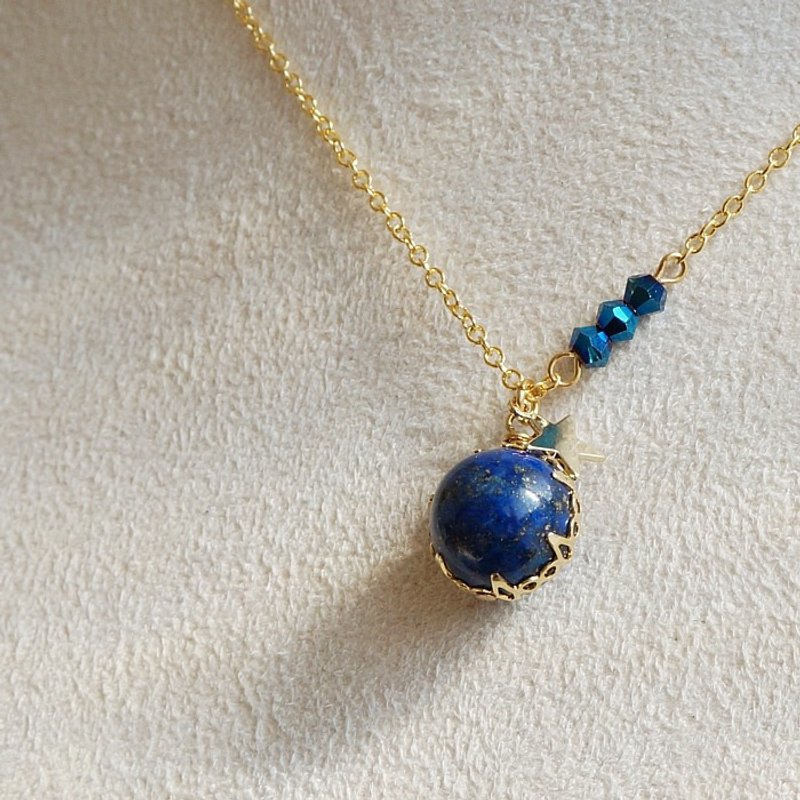 {KNL0087}限量Lapis lazuli青金石短鍊 - 項鍊 - 寶石 藍色