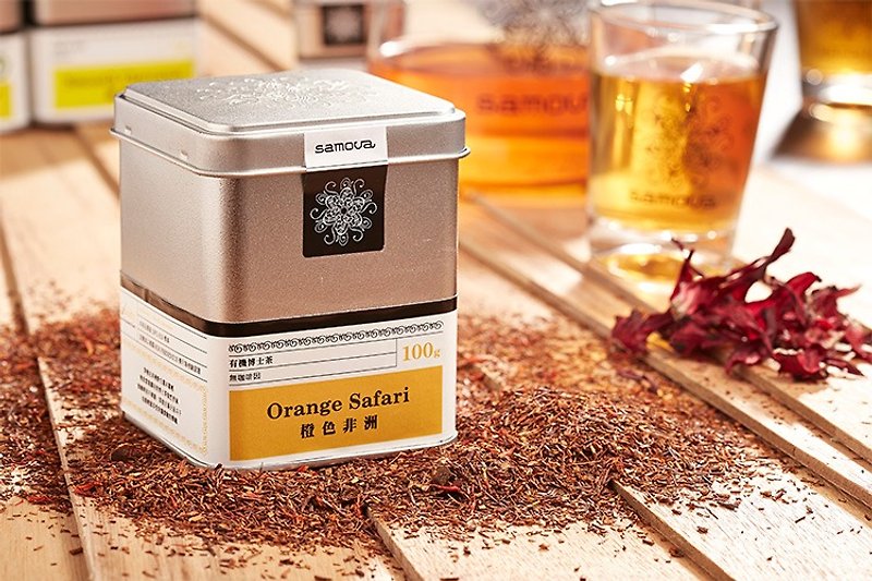 Organic Rooibos | "Orange Africa" ​​- with rich black tea aroma and flavor of vanilla pod / tea / large boxes of tea 100g - Tea - Plants & Flowers Orange