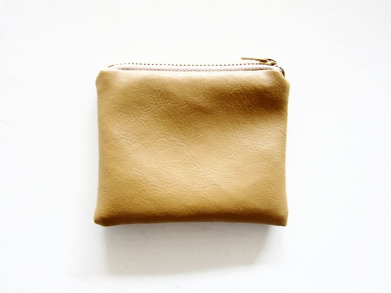 Christmas Exchange Gift Zipper Bag / Coin Purse Simple Faux Leather Faux Leather Mini - Coin Purses - Genuine Leather Khaki