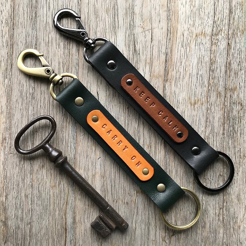 Holmes Leather Keychain/Pendant/-Graphite Black/British Racing Green/Customized Gift - Keychains - Genuine Leather Black