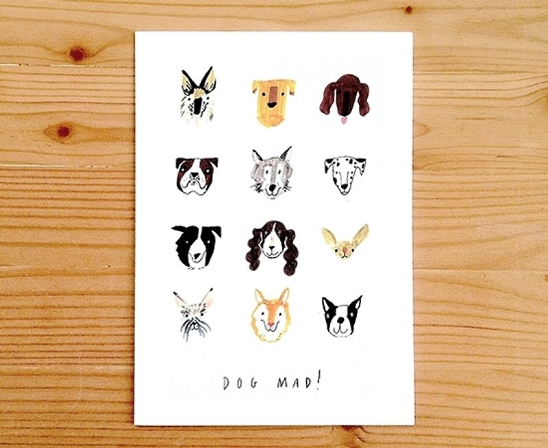 Global illustrator Series - Nina Cosford Greeting Card "! DOG MAD " - การ์ด/โปสการ์ด - กระดาษ 