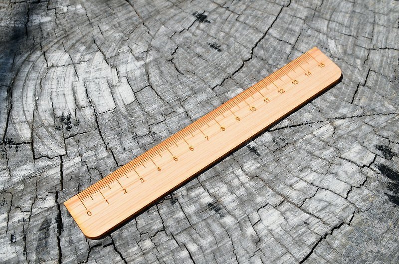 木製定規 15cm - ペン立て - 木製 ゴールド