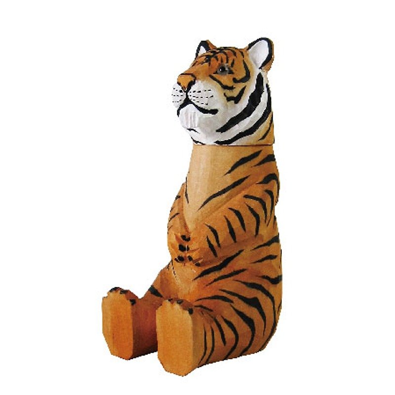 SUSS- Japanese handmade wood carving super cute pen / card holder / phone holder (large tiger modeling) --- Free transport Shipping - Other Writing Utensils - Wood Gold