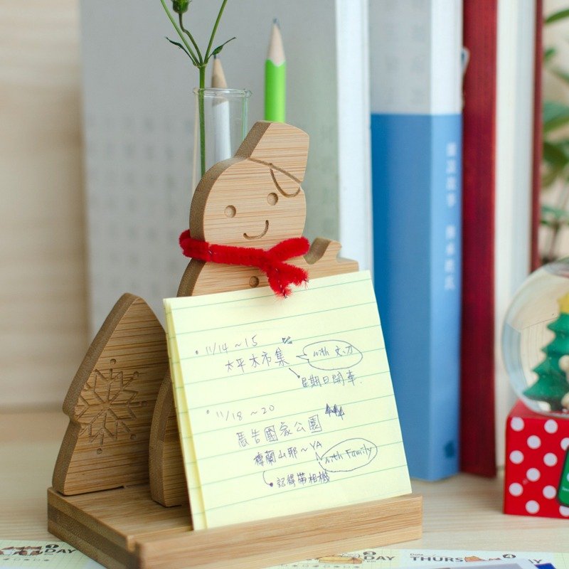 【客製化禮物】【小雪人名片座】辦公桌小物/桌上試管植栽 - 文件夾/資料夾 - 竹 金色
