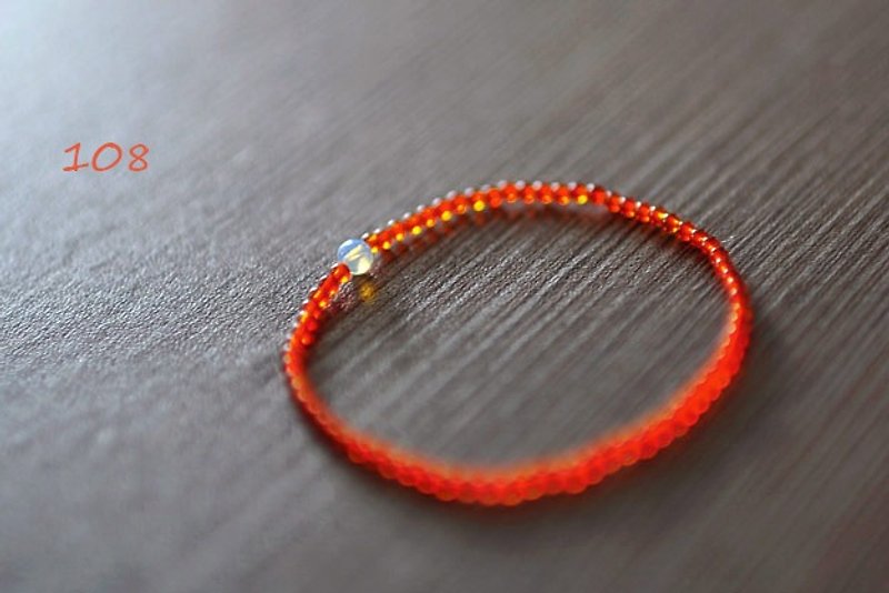 108 perles red rope / 5A grade onyx ultra-fine bracelet 2MM - Bracelets - Gemstone Red