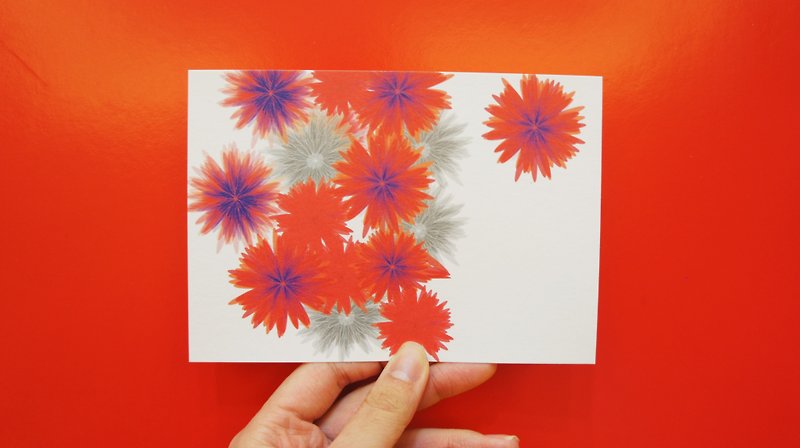 Flower blooming rich and honorable postcard - การ์ด/โปสการ์ด - กระดาษ สีแดง