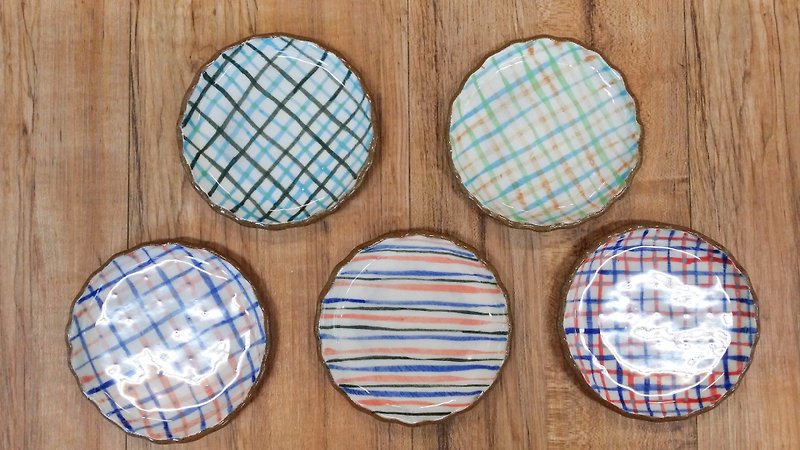 ✖ plaid stripes styling plate - Pottery & Ceramics - Other Materials 