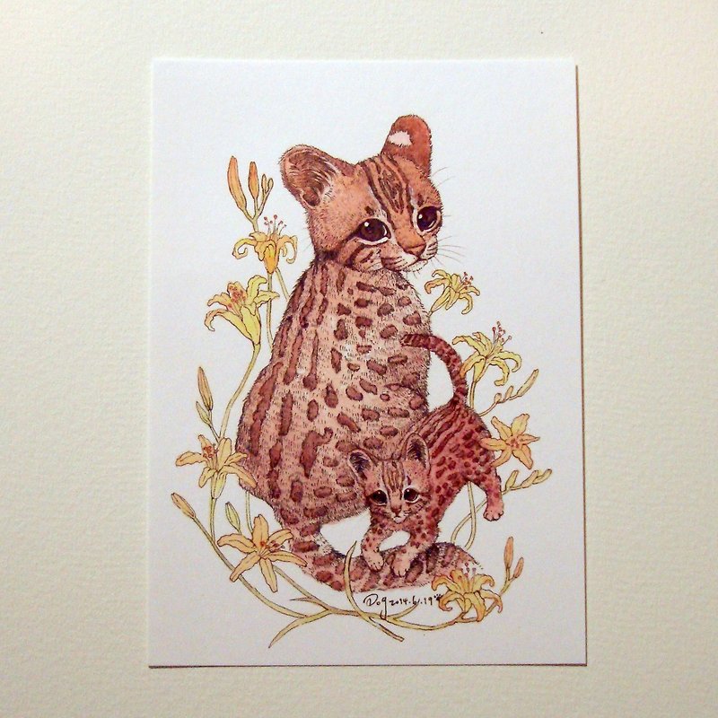 Be Friendly Be Friend- protection Stone tiger illustration Kuka / Card - (single) lily flower - การ์ด/โปสการ์ด - กระดาษ 