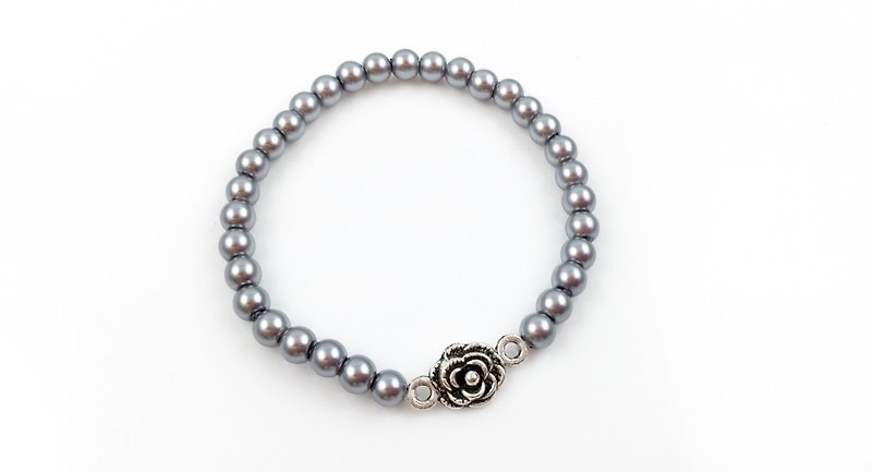 <Christmas Group> Mini Rose Pearl Bracelet - Bracelets - Other Materials Gray