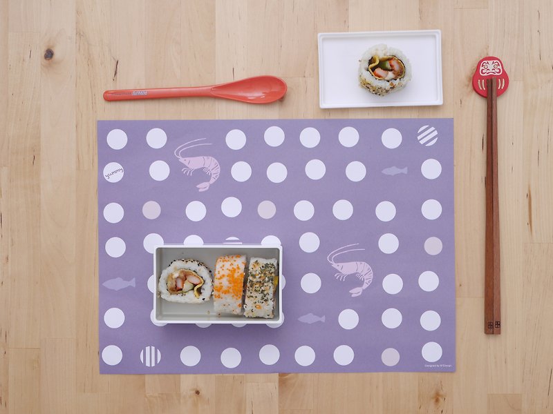 10 sheets of yummy yummy light paper placemats (no extra price for additional quantity) - ผ้ารองโต๊ะ/ของตกแต่ง - กระดาษ สีน้ำเงิน
