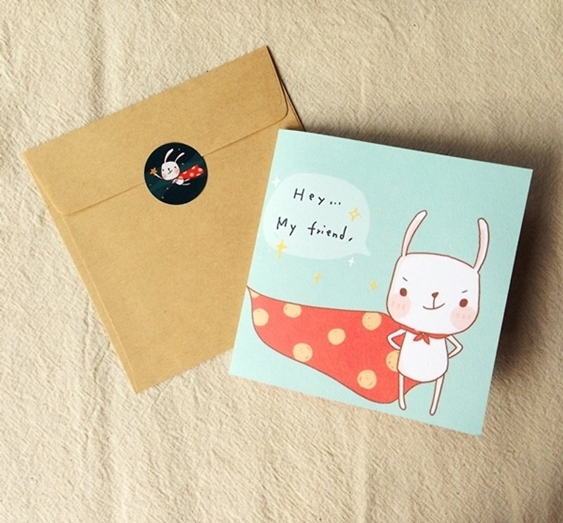 Bunny Rider folded card │ - การ์ด/โปสการ์ด - กระดาษ สีน้ำเงิน