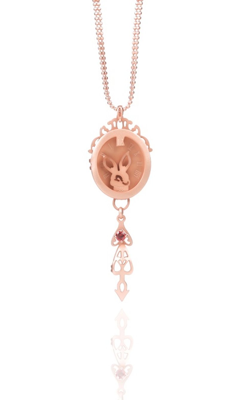 [late rabbit - necklace] - Necklaces - Other Metals Pink