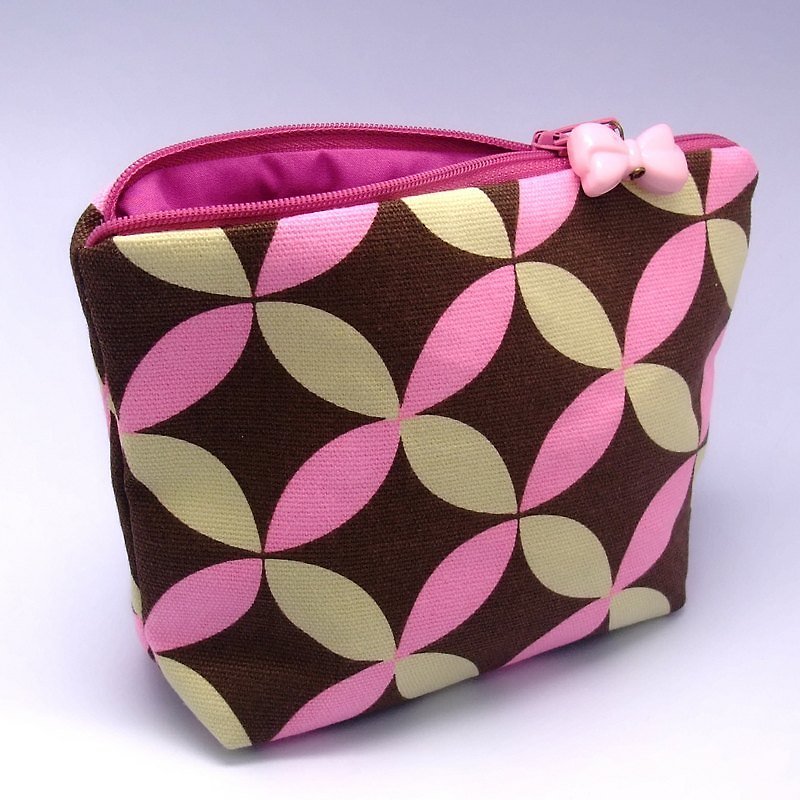 Large flat bottom zipper pouch /cosmetic bag (padded) (ZL-31) - Toiletry Bags & Pouches - Other Materials Pink