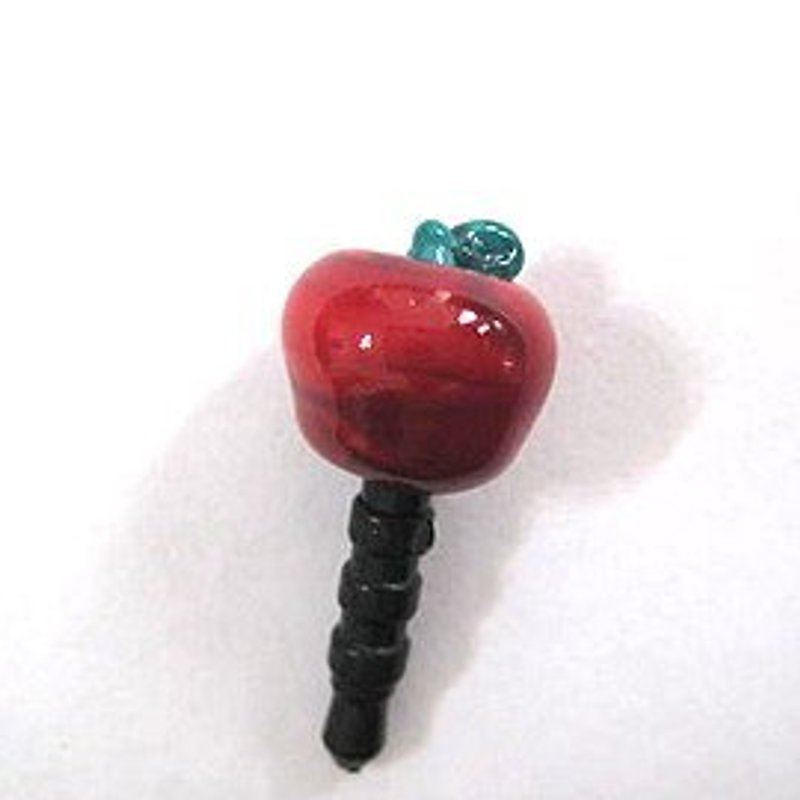 Glass Apple phone dust plug - Phone Stands & Dust Plugs - Glass Red