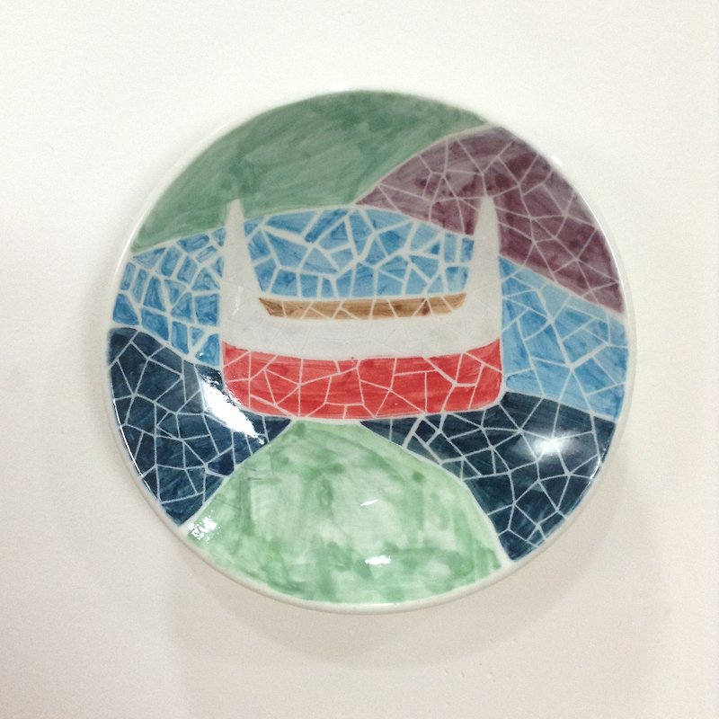 Mosaic Jigsaw-[Spot] Lanyu Hand-painted Small Dish - Small Plates & Saucers - Porcelain Multicolor