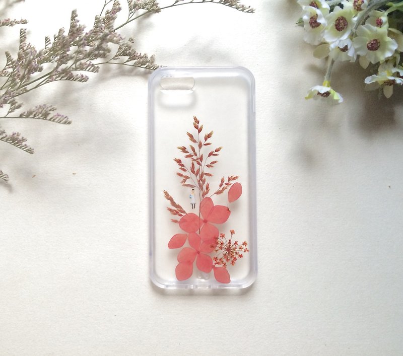 Pink natural heart :: real flowers Yahua phone shell: Original Crafts - Other - Plastic Pink
