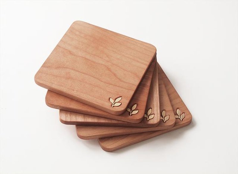 コースター【1pc】(カフェ プレゼントキッチンコーヒードリッパーカップ紅茶豆木 - 杯墊 - 木頭 咖啡色