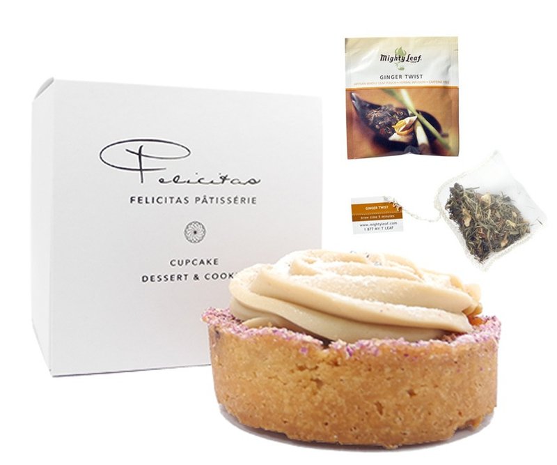 [Felicitas Pâtissérie] exclusive afternoon tea E (Baiqiao Mei Gui raspberry tower White Chocolate Raspberry Rose Tart + ginger tea Ginger Twist) - Savory & Sweet Pies - Fresh Ingredients Multicolor