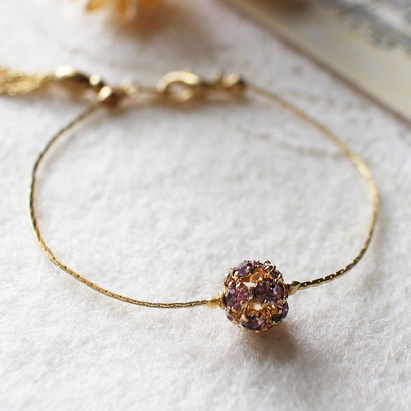 EF Golden Years NO.92 purple ball diamond bracelet - Bracelets - Other Materials Gold