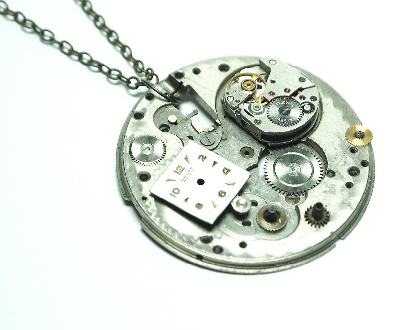 Steampunk steam punk style pocket watch Gruen - Necklaces - Other Metals Gray
