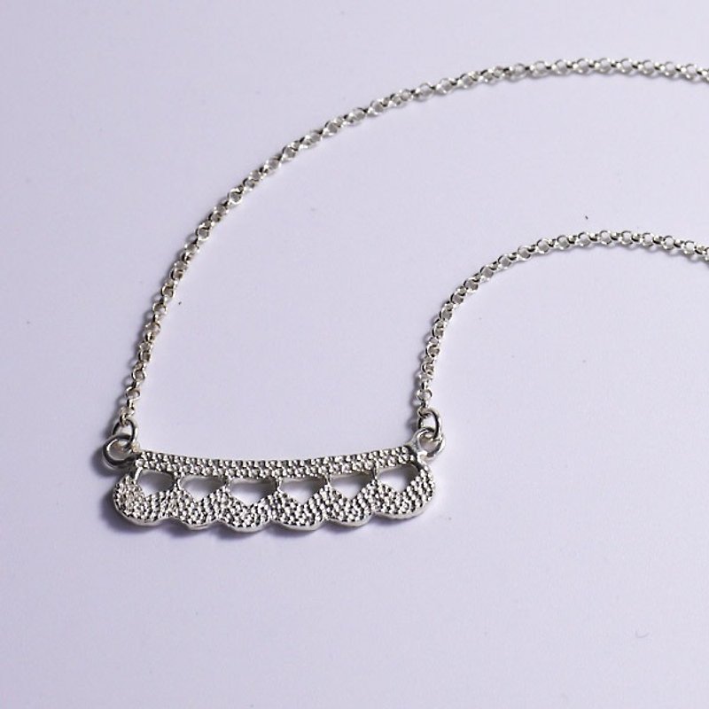 古董蕾絲鎖骨鍊 - 925純銀項鍊 免費禮物包裝 - 鎖骨鍊 - 純銀 銀色
