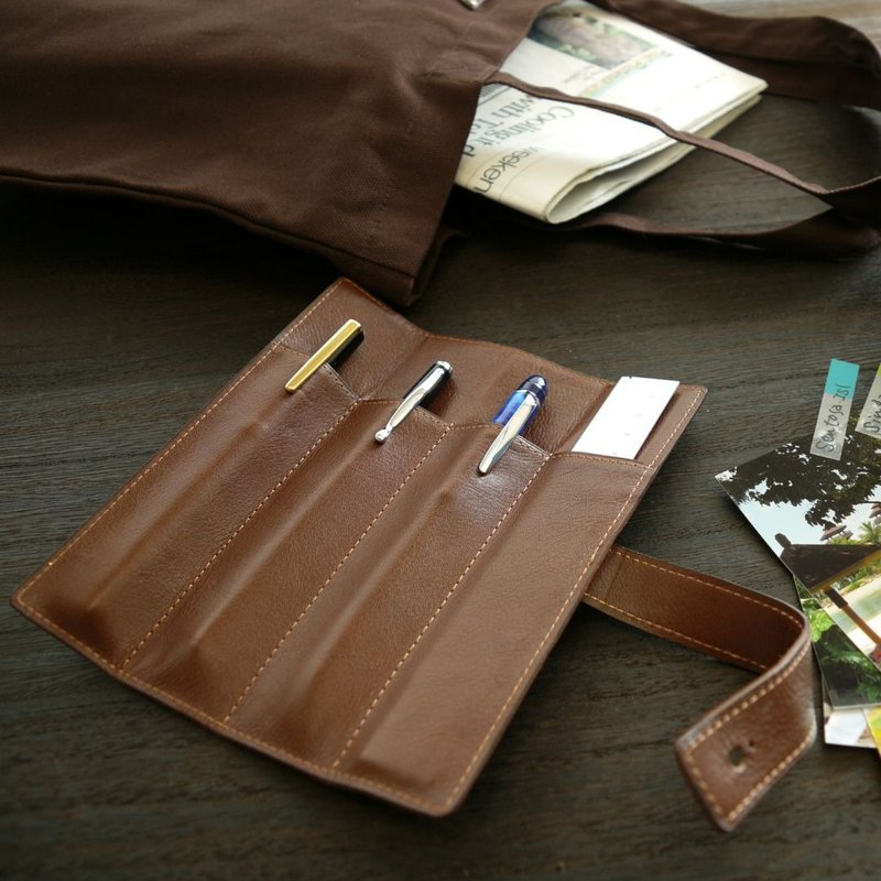 革職人 LEATHER FACTORY【Delta Pen Case】Made in Japan - กล่องดินสอ/ถุงดินสอ - หนังแท้ หลากหลายสี