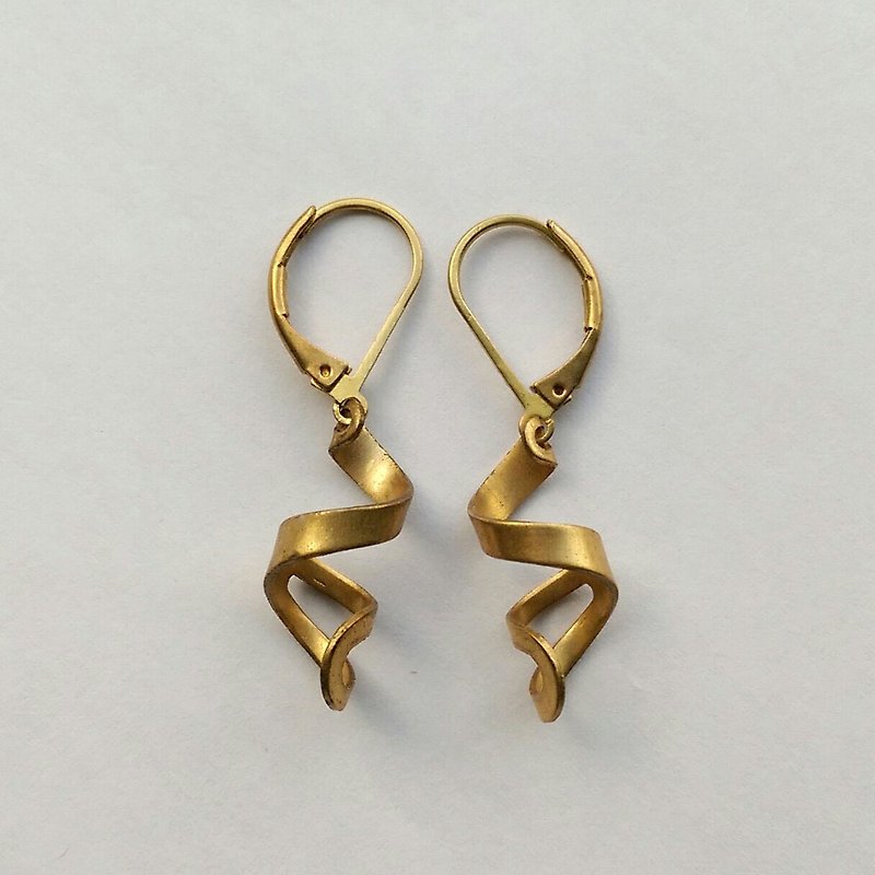 Brass spiral earrings - Earrings & Clip-ons - Gemstone 