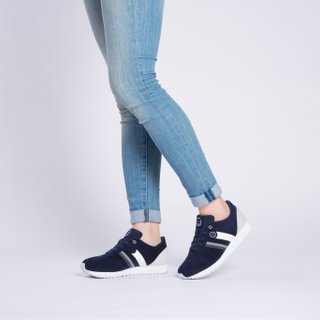 RETRO RUNNING SHOES Navy ULTRASUEDE Eco-friendly  shoes for WOMEN