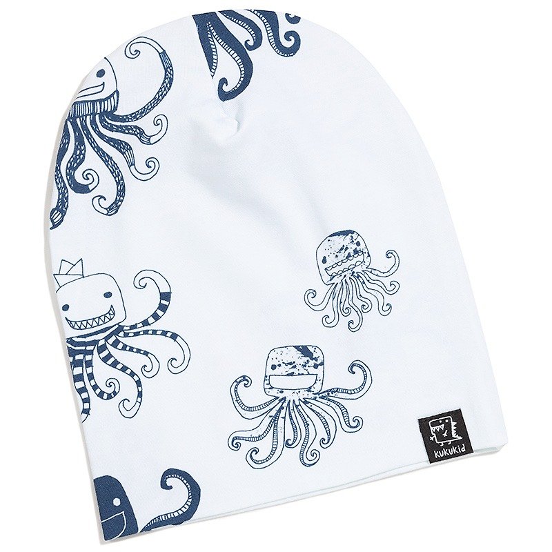2015春夏 kukukid 滿版章魚棉帽(深藍/白) - 其他 - 其他材質 藍色