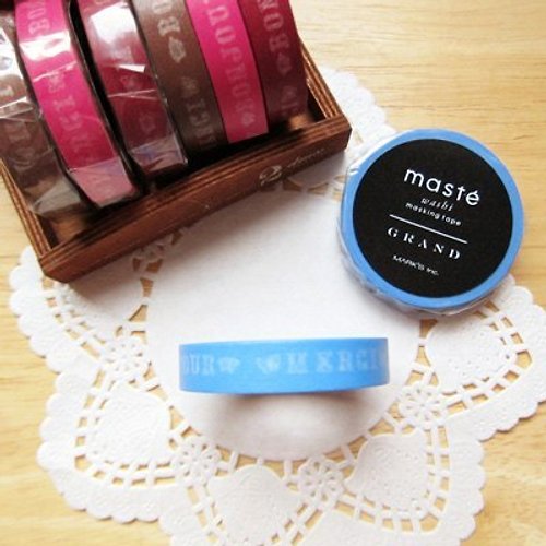 Qmono紙趣文房具 maste Masking Tape 和紙膠帶【Bonjour-藍 (MSG-MKT12-BL)】