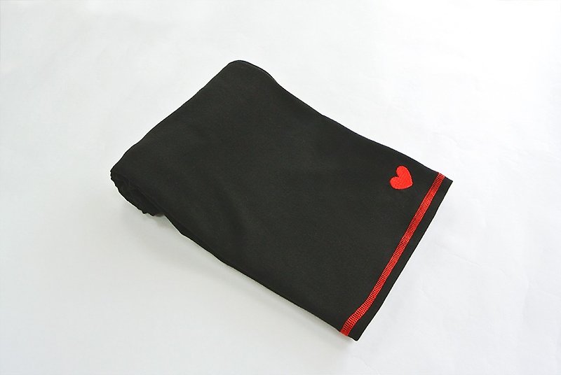 Dual-use scarf -Black - ผ้าพันคอ - ผ้าฝ้าย/ผ้าลินิน สีดำ
