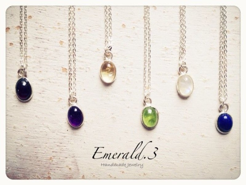 [Lucky Stone > peridot sterling silver short chain. Peridot Necklace] - สร้อยคอ - วัสดุอื่นๆ สีเขียว