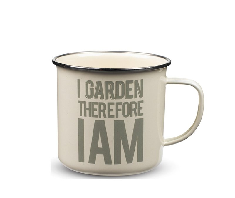 The Thoughtful Gardener SUSS- British imports of stainless steel retro design of industrial wind GARDEN mugs (I'm gardening, therefore I am) -500ml spot free transport - Mugs - Other Metals White