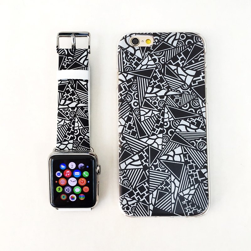 [Gift Packaging] Apple Watch Series 1 , Series 2 and Series 3 - Patchwork Patten Soft / Hard Case + Apple Watch Strap Band - Other - Other Materials 