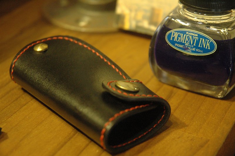 Handmade leather car key case - ที่ห้อยกุญแจ - หนังแท้ สีนำ้ตาล