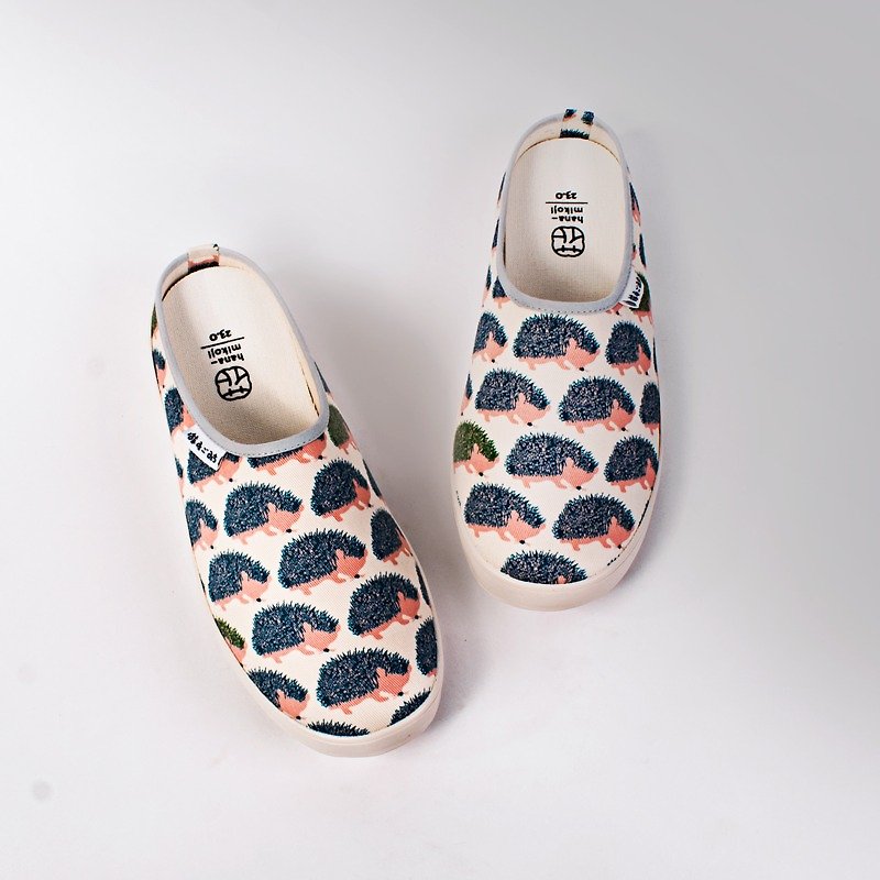 ! Coming out of print! Kyoto hedgehog fabric / Walking slipper flower selfishness Recommended / Summer 2015 Limited Edition - รองเท้าลำลองผู้หญิง - วัสดุอื่นๆ สีเขียว
