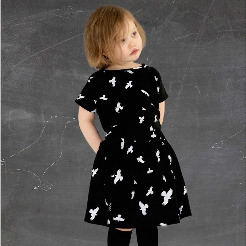 【Lovelybaby有機棉】冰島有機棉童裝圓裙3歲至8歲黑 - 女童洋裝/裙子 - 棉．麻 黑色
