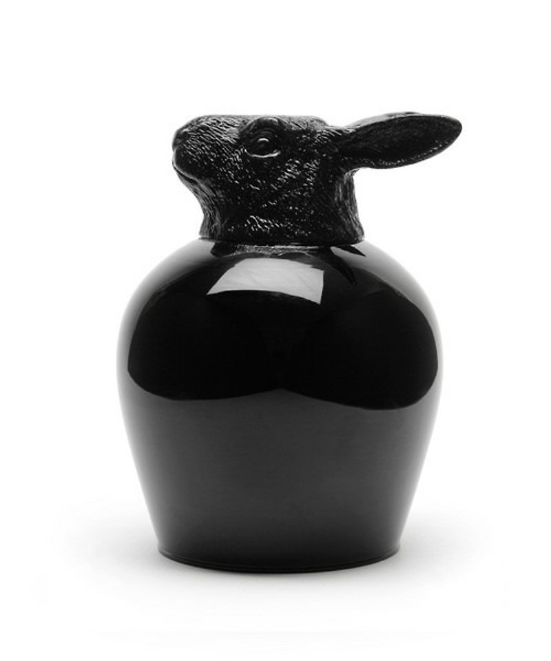 Japan goody grams animal wine glass animal shapes of red wine (rabbit rabbit) - Teapots & Teacups - Glass Black