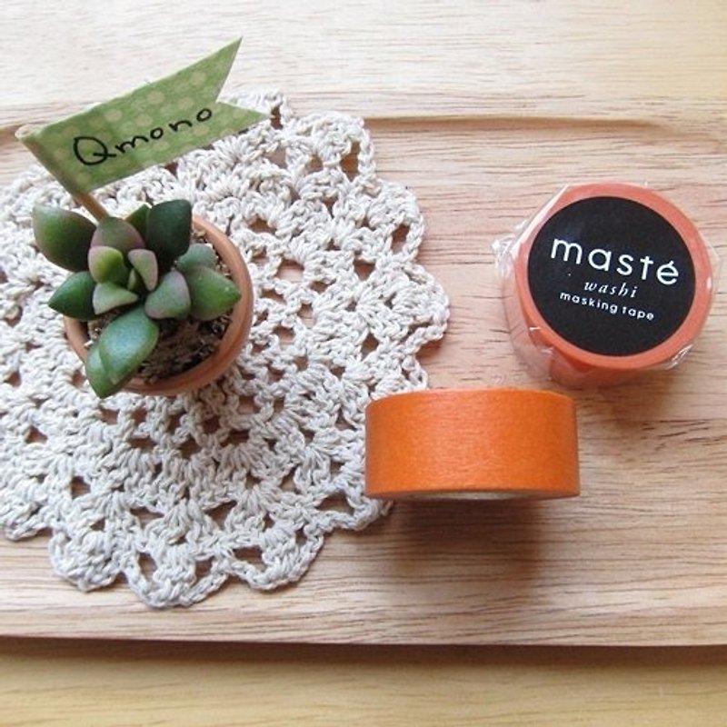 maste Masking Tape 和紙膠帶 Basic 復古暖色系【溫暖橘 (MST-MKT04-OR)】