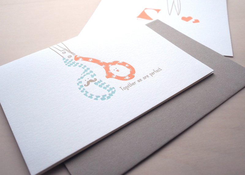 Perfect Together - Letterpress Love Card - A Journey of Love - การ์ด/โปสการ์ด - กระดาษ 