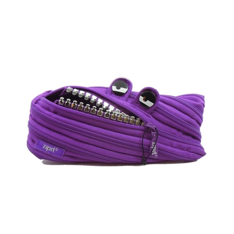 Zipit Monster Zipper Pack Steel Teeth Plate (Middle) - Violet - กระเป๋าเครื่องสำอาง - วัสดุอื่นๆ สีม่วง