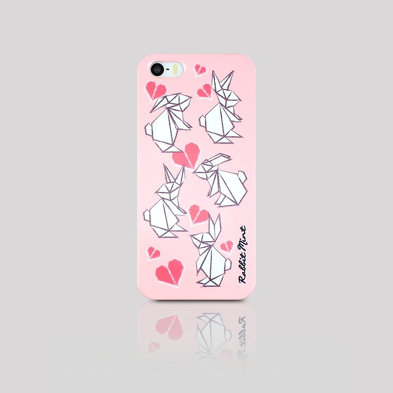 (Rabbit Mint) Mint Rabbit Phone Case - Origami Rabbit Series - iPhone 5 / 5S (P00067) - Phone Cases - Plastic Pink