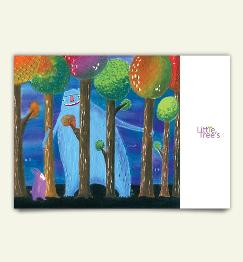 【リトルツリー＆＃39; s]の森林毛奇妙 - オリジナルイラストポストカード - カード・はがき - 紙 
