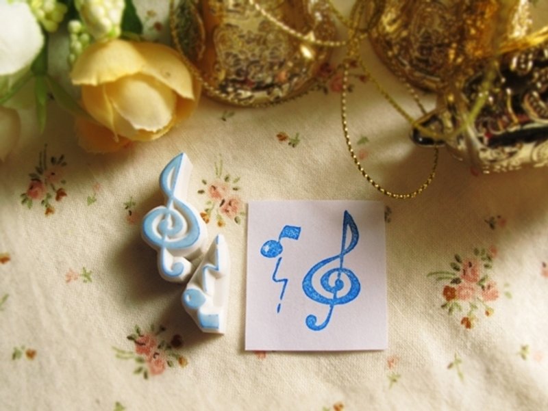 Apu handmade chapter mini exquisite melody note stamp set 2 pieces hand account stamp - Stamps & Stamp Pads - Rubber 