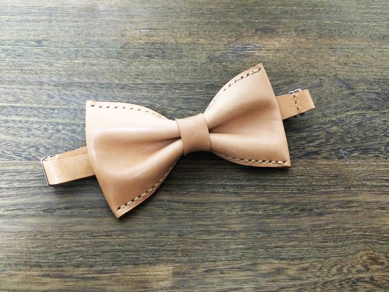 Origanal Leather Bowtie - Bow Ties & Ascots - Genuine Leather Brown