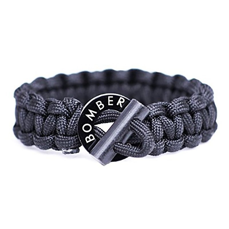 BOMBER & COMPANY parachute rope survival bracelet - สร้อยข้อมือ - เส้นใยสังเคราะห์ สีดำ