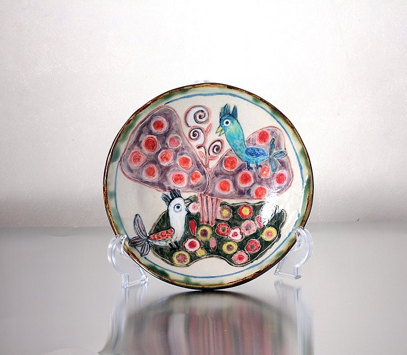果樹を巡って(丸皿) - 花瓶/陶器 - 瓷 白色